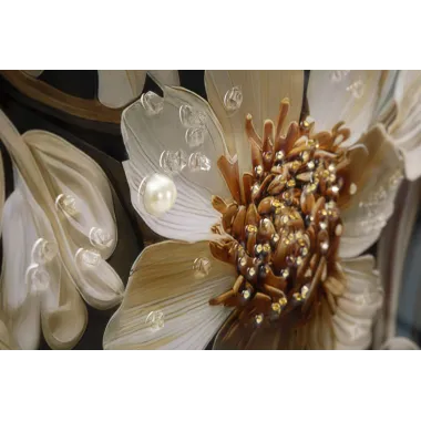 MALOWANY OBRAZ NA PŁÓTNIE LAKIEROWANY NARCY -B- W RAMIE 82X4X82 cm